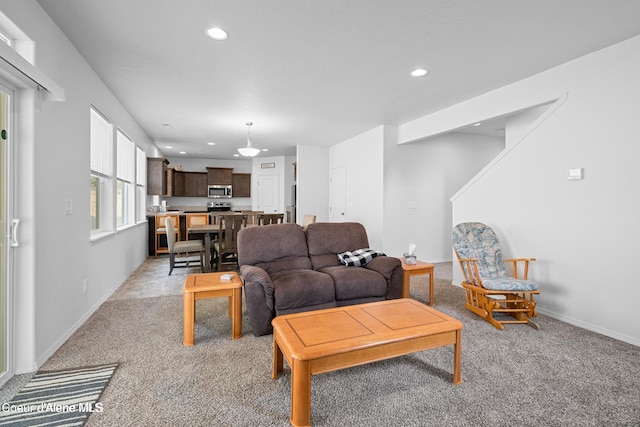 21714 S Lakeview Dr, Worley, ID 83876 - living room with light carpet and recessed lighting