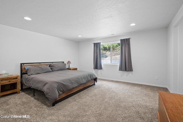 21714 S Lakeview Dr, Worley, ID 83876 - bedroom featuring carpet, recessed lighting, and a textured ceiling