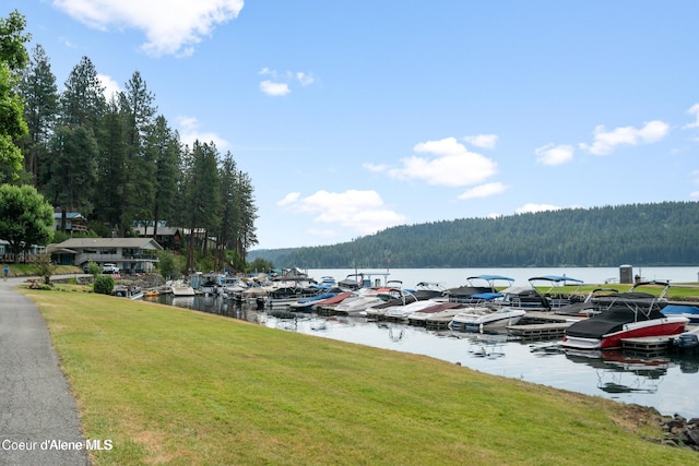 21714 S Lakeview Dr, Worley, ID 83876 - water view with a heavily wooded area and a dock