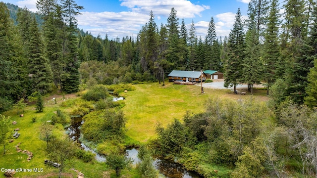 215 Gordon Dr, Priest Lake, ID 83856 - view from above of property featuring a heavily wooded area