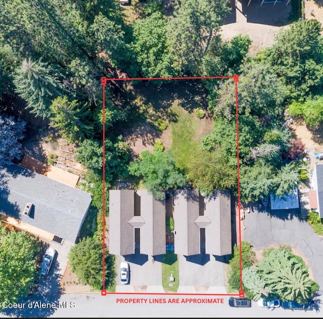 2015 N 13th St, Coeur Dalene, ID 83814 - aerial overview of property's location featuring property boundaries highlighted