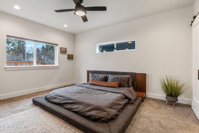2119 E Lakeside Ave, Coeur Dalene, ID 83814 - bedroom featuring carpet flooring, recessed lighting, and ceiling fan