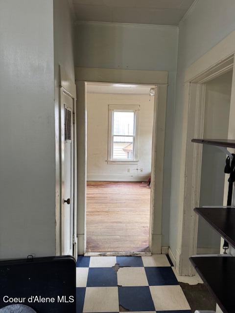 346S S 4th St, Saint Maries, ID 83861 - corridor featuring tile patterned floors and ornamental molding
