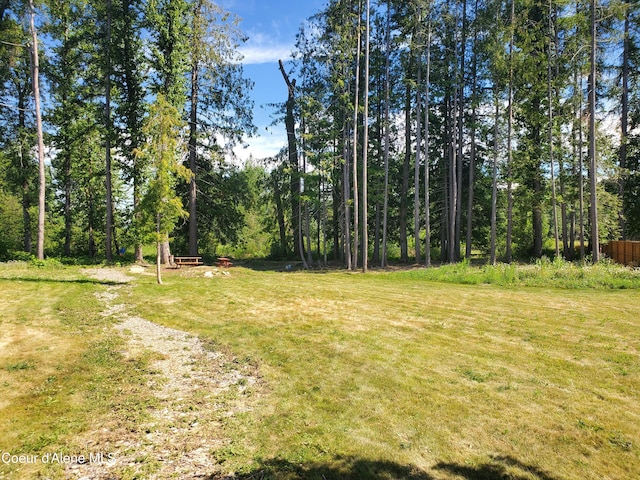 349 Jasper Loop, Ponderay, ID 83852 - view of green lawn featuring a wooded view