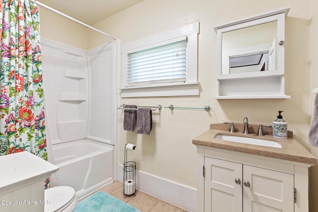 105 E Miller Ave, Coeur Dalene, ID 83814 - bathroom featuring vanity, shower / bath combination with curtain, and tile patterned floors