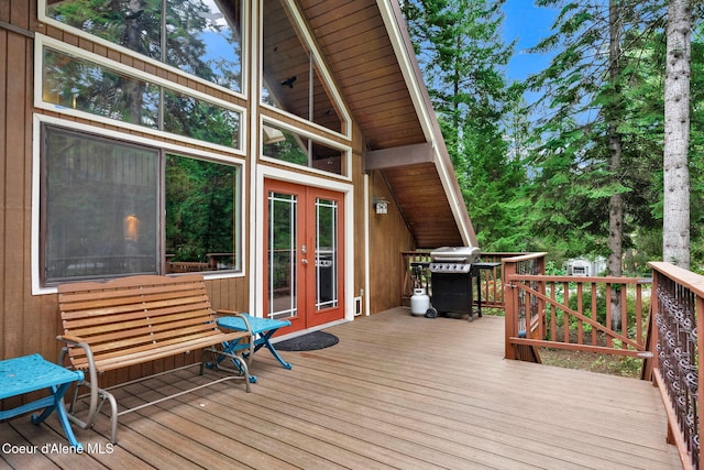 30553 N Stampede Rd, Athol, ID 83801 - wooden deck with french doors and grilling area