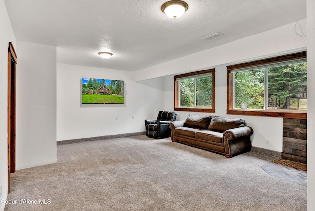 30553 N Stampede Rd, Athol, ID 83801 - living room with carpet and a textured ceiling