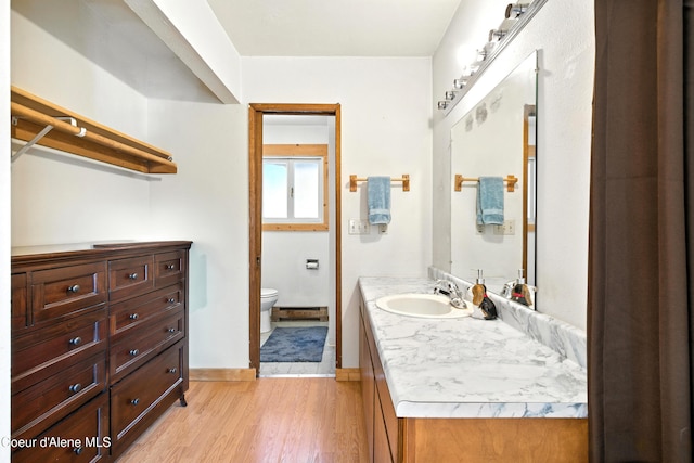 1655 Gun Club Rd, Sagle, ID 83860 - bathroom with vanity, wood finished floors, and a baseboard heating unit