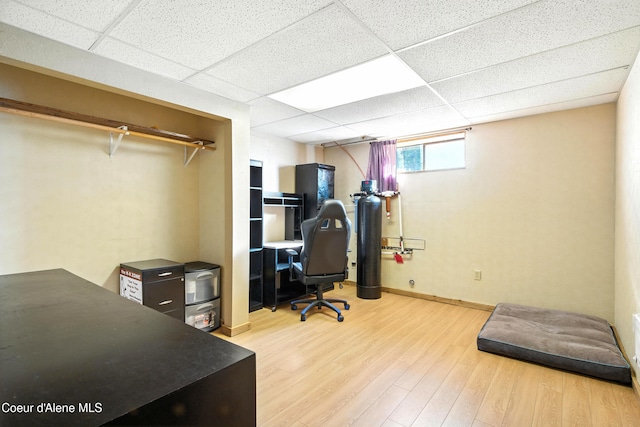 1655 Gun Club Rd, Sagle, ID 83860 - office featuring wood finished floors and a drop ceiling