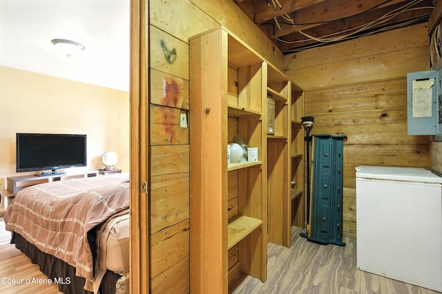 1655 Gun Club Rd, Sagle, ID 83860 - bedroom with refrigerator and light wood-style flooring