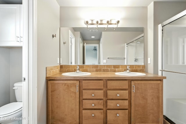 1254 E Bogie Dr, Post Falls, ID 83854 - full bath featuring double vanity, tasteful backsplash, and a shower