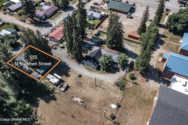 517 N Stephen St, Clark Fork, ID 83811 - aerial view of property's location featuring property boundaries highlighted