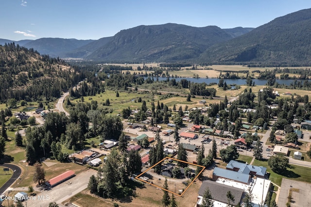 517 N Stephen St, Clark Fork, ID 83811 - view of property location featuring property parcel outlined and a water and mountain view