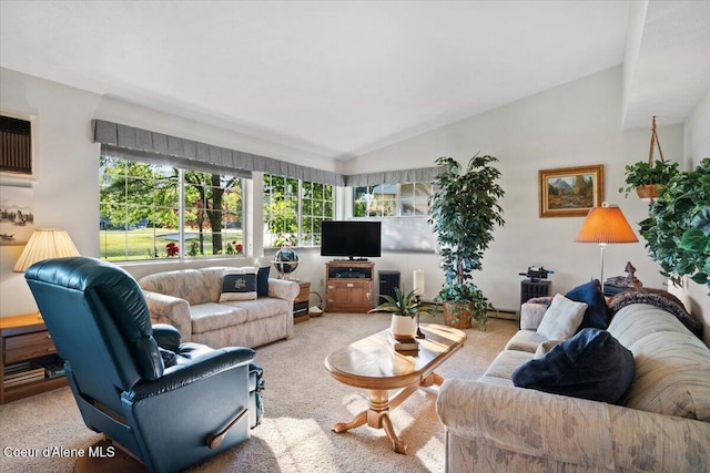 4922 W Village Blvd # 5, Rathdrum, ID 83858 - carpeted living room featuring lofted ceiling