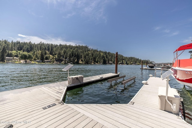 1758 W Bellerive Ln, Coeur Dalene, ID 83814 - dock area with a wooded view and a water view