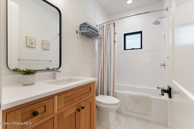 428 W Beach Ct, Dover, ID 83825 - full bath with vanity, shower / bath combination with curtain, and tile patterned flooring