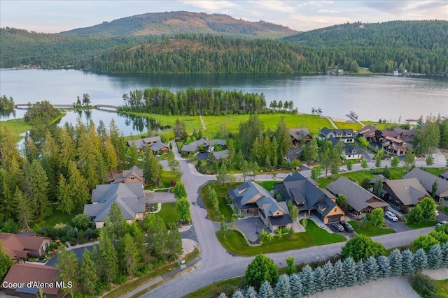 428 W Beach Ct, Dover, ID 83825 - aerial overview of property's location with a water and mountain view and nearby suburban area