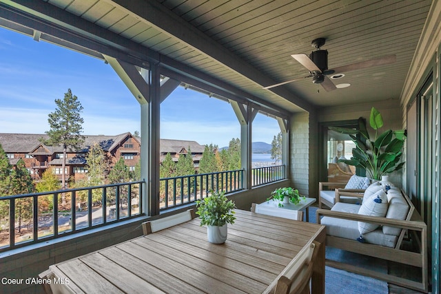 4732 S Arrow Point Dr # 304, Harrison, ID 83833 - deck featuring ceiling fan and a water view