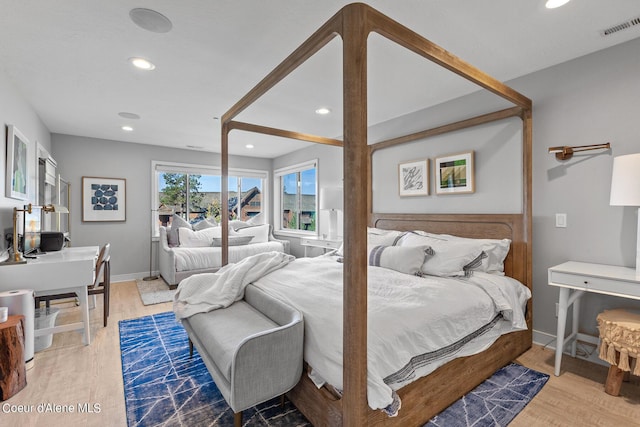 4732 S Arrow Point Dr # 304, Harrison, ID 83833 - bedroom featuring recessed lighting and light wood-style flooring