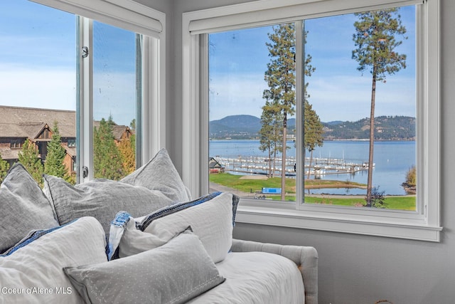 4732 S Arrow Point Dr # 304, Harrison, ID 83833 - sitting room featuring a water and mountain view