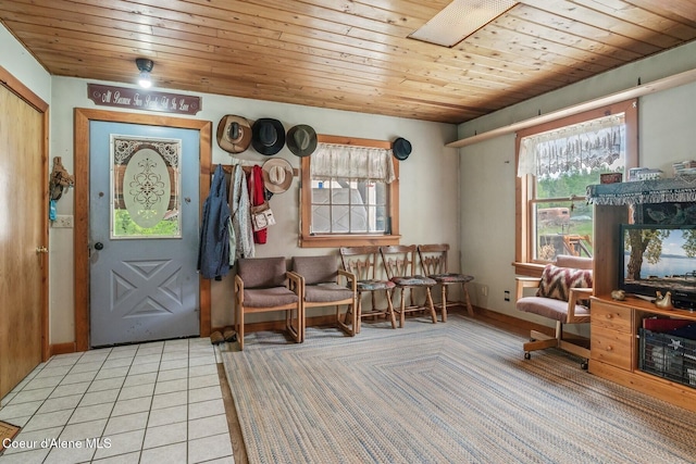 854 Two Tail Rd, Bonners Ferry, ID 83805 - tiled entryway featuring wood ceiling and healthy amount of natural light