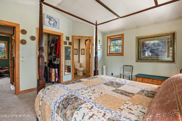 854 Two Tail Rd, Bonners Ferry, ID 83805 - bedroom with light carpet, a walk in closet, and connected bathroom