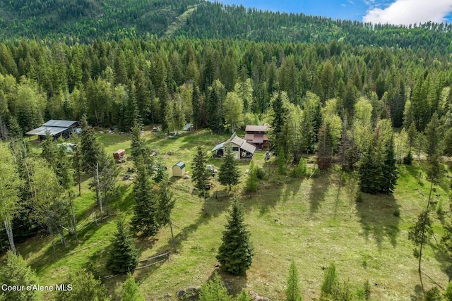854 Two Tail Rd, Bonners Ferry, ID 83805 - view from above of property with a forest and a mountainous background