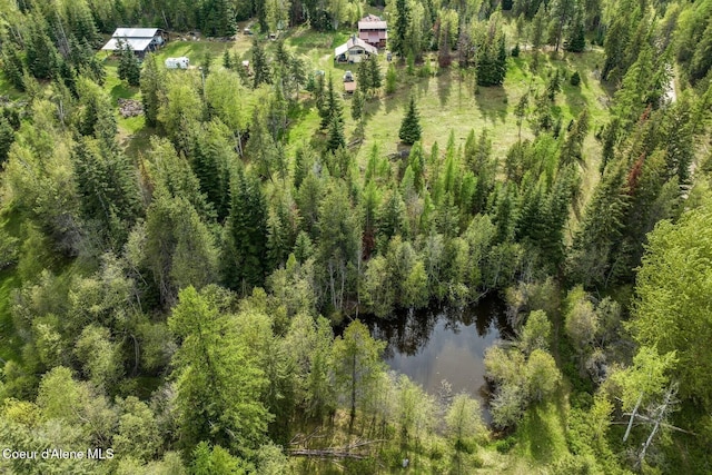 854 Two Tail Rd, Bonners Ferry, ID 83805 - drone / aerial view of a heavily wooded area and a large body of water