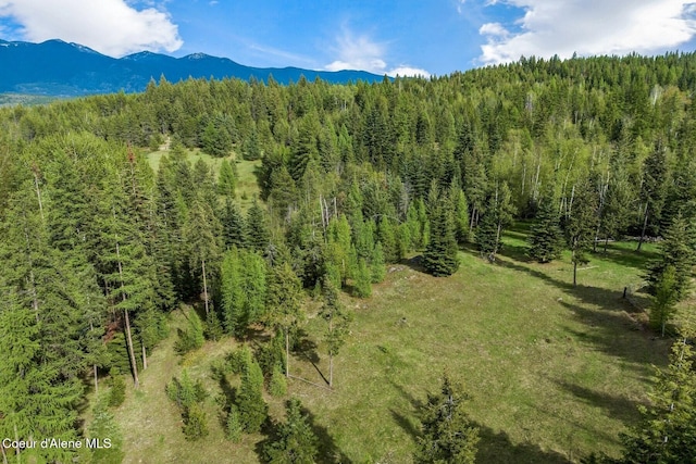 854 Two Tail Rd, Bonners Ferry, ID 83805 - drone / aerial view of a forest and a mountain backdrop