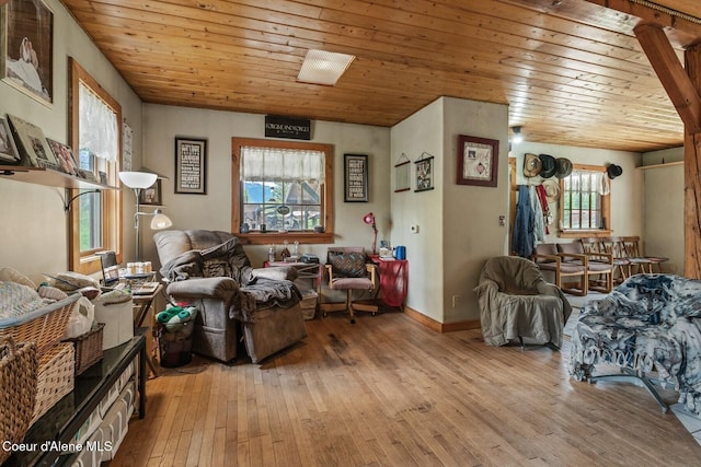 854 Two Tail Rd, Bonners Ferry, ID 83805 - living room featuring wood ceiling and light wood finished floors