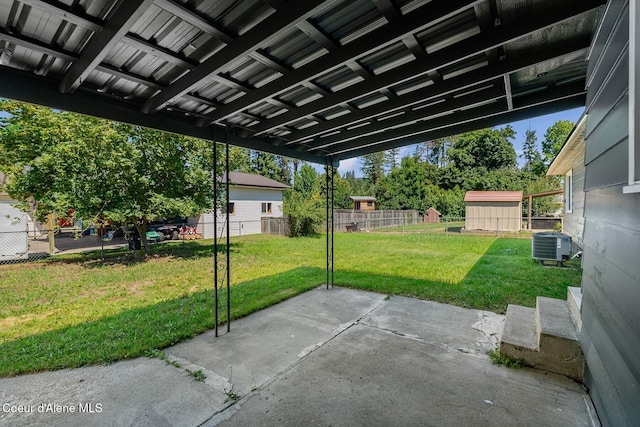 170 10th St, Priest River, ID 83856 - fenced backyard with a patio and a shed