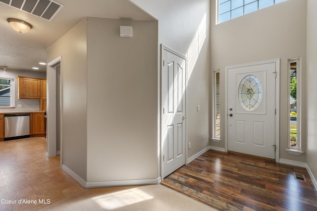 3749 N Miners Loop, Coeur Dalene, ID 83815 - entrance foyer with wood finished floors and a high ceiling