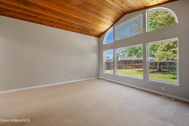 3749 N Miners Loop, Coeur Dalene, ID 83815 - carpeted empty room featuring wood ceiling and high vaulted ceiling