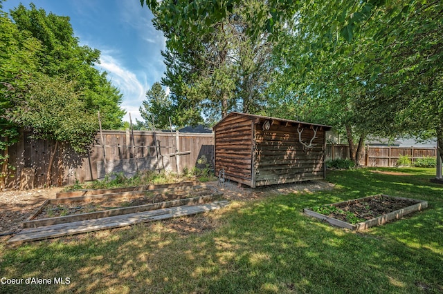 3749 N Miners Loop, Coeur Dalene, ID 83815 - fenced backyard with a garden and a shed
