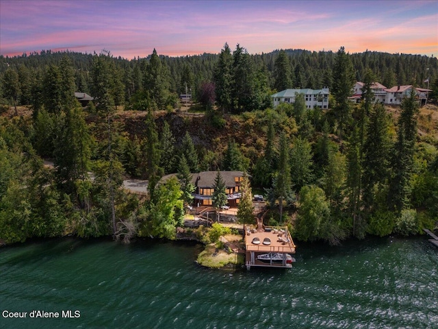 400 S Ohana Beach Dr, Coeur Dalene, ID 83814 - aerial view of property and surrounding area with a forest and a large body of water