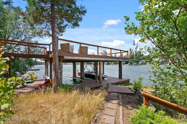 400 S Ohana Beach Dr, Coeur Dalene, ID 83814 - dock area featuring a water view and boat lift