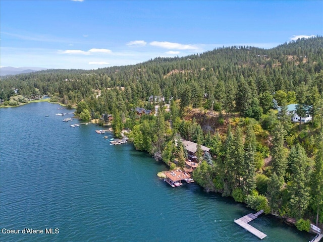 400 S Ohana Beach Dr, Coeur Dalene, ID 83814 - aerial view of a forest and a water and mountain view