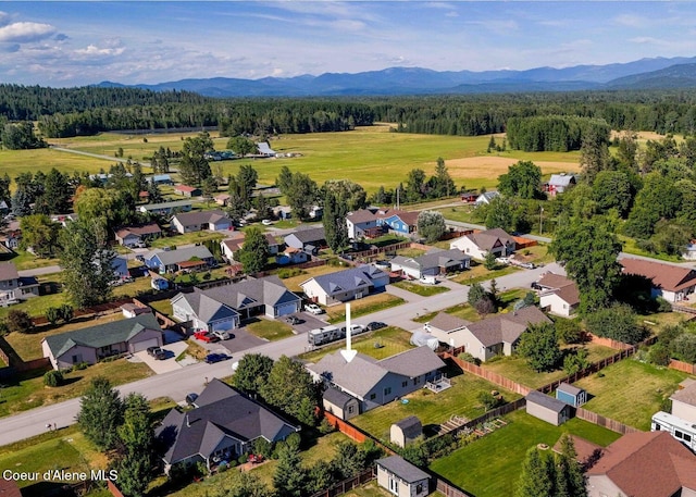 208 Brittany Loop, Sandpoint, ID 83864 - aerial view of residential area with mountains and a heavily wooded area