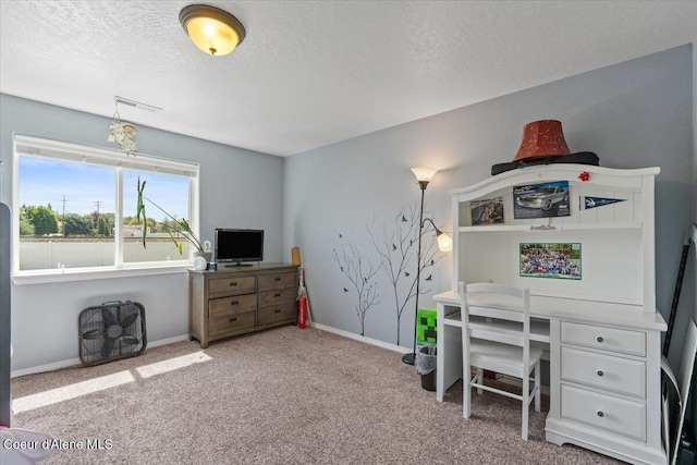 838 W Jenicek Loop, Post Falls, ID 83854 - carpeted bedroom featuring a desk and a textured ceiling