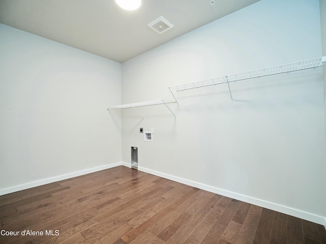 953 E Railroad Ave, Post Falls, ID 83854 - washroom featuring hookup for an electric dryer, washer hookup, and wood finished floors