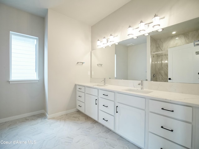 953 E Railroad Ave, Post Falls, ID 83854 - full bathroom featuring double vanity and a stall shower