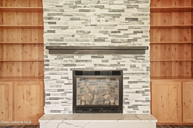 24 Bellflower, Blanchard, ID 83804 - detailed view of a stone fireplace