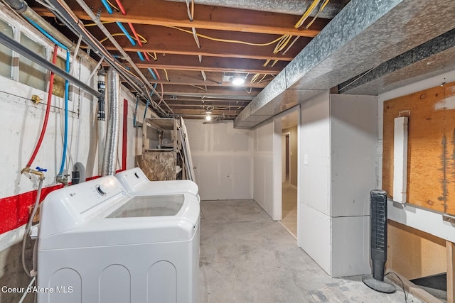 59 W Lincoln Ave, Priest River, ID 83856 - unfinished below grade area featuring separate washer and dryer