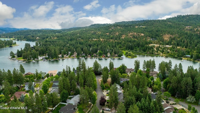5188 E Twila Ct, Post Falls, ID 83854 - bird's eye view of a heavily wooded area and a water and mountain view