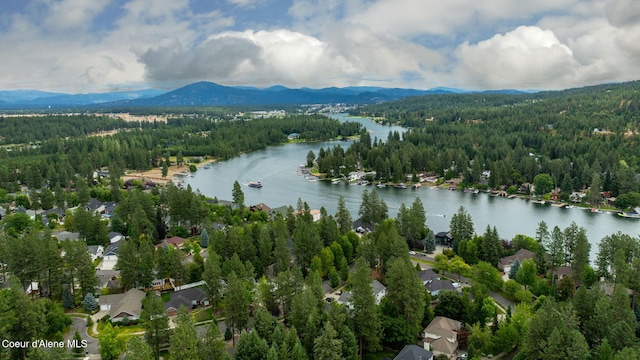 5188 E Twila Ct, Post Falls, ID 83854 - drone / aerial view of a heavily wooded area and a water and mountain view
