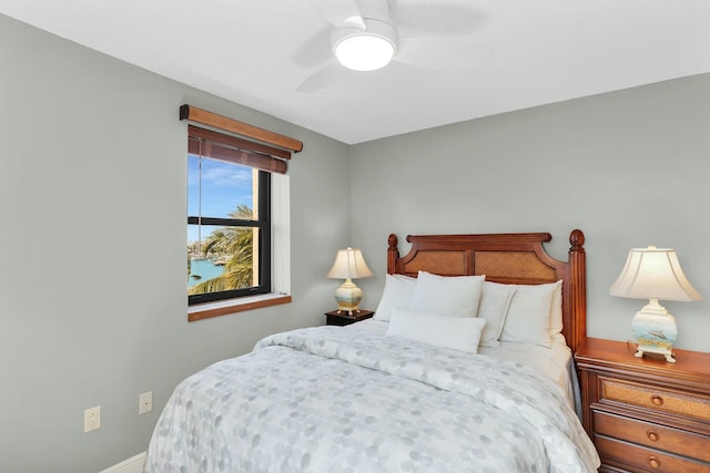 bedroom featuring baseboards and a ceiling fan