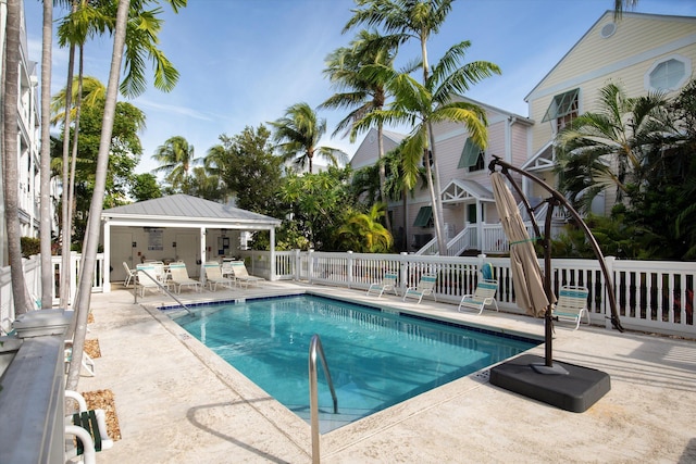 view of pool featuring a patio