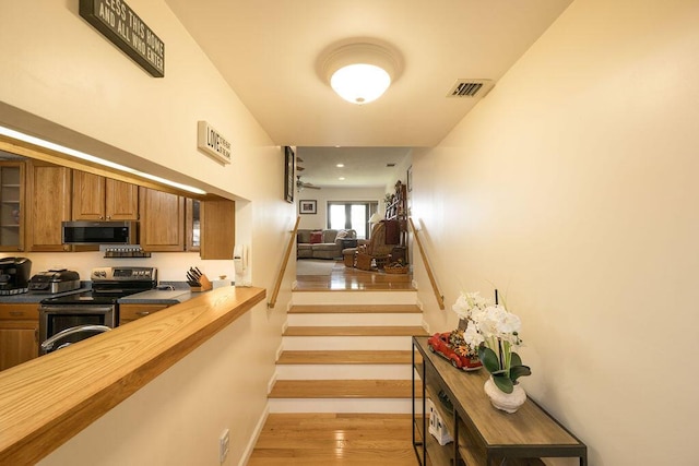 interior space with hardwood / wood-style floors