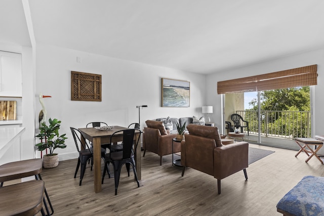 living room featuring hardwood / wood-style floors