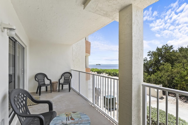 balcony with a water view